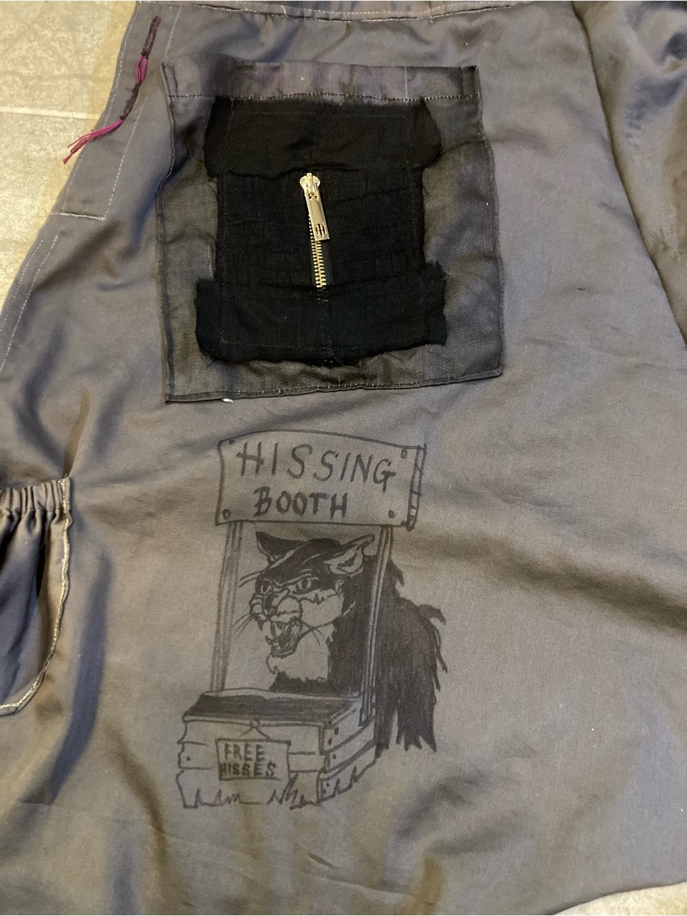 “Clochard de Luxe “ Gray Patchwork Overalls with Black Accents - Picture 8 of 11